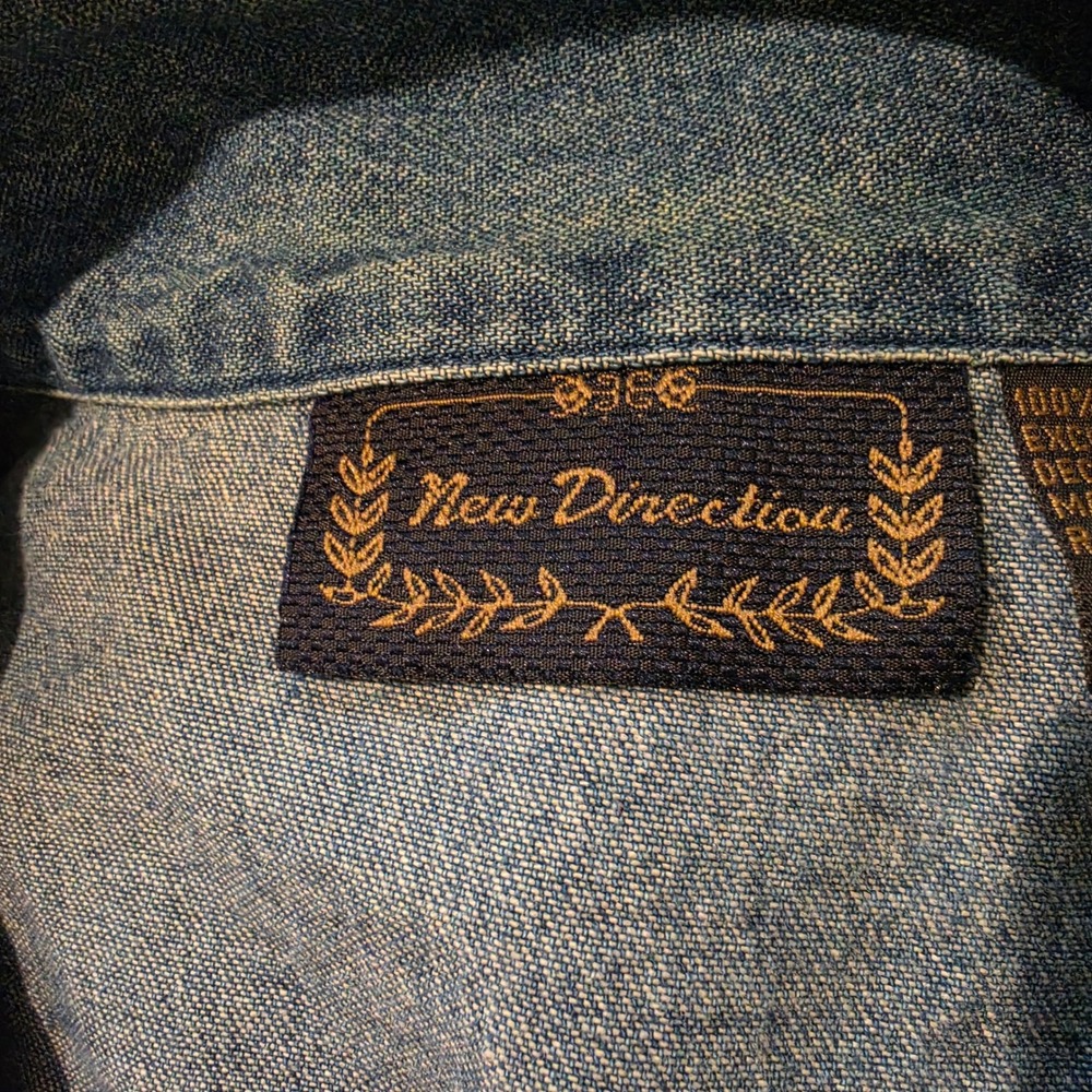 New Direction Womens XL Denim Snowman Embroidered Jacket Holiday Festive Blue - Picture 4 of 8